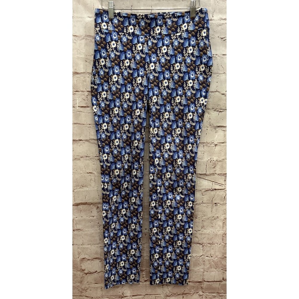 J.McLaughlin Maisie Floral Slim Pants Womens Size 6 Blue